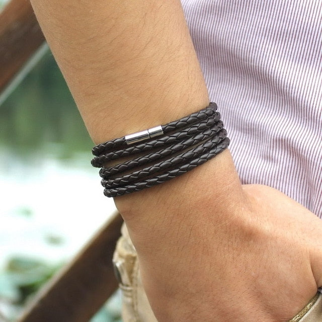 leather bracelet-men - Minimalist