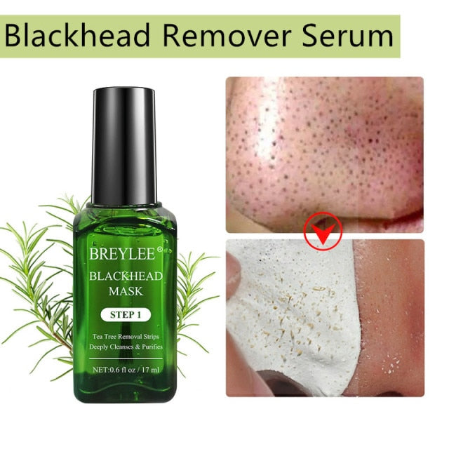 BREYLEE Blackhead Remover Face Peel Mask Serum Shrink Pore Acne Treatment Moisturizing Firm Brighten T zone Skin Care Essence