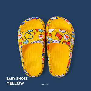 Children Home Soft Slippers Boys Print PVC Flip Flops Baby Non-slip Beach Sandals Baby Home Household Bathroom out door slippers - Minimalist
